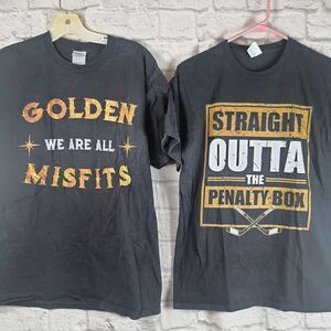 Lot Of 2 Las Vegas Golden Knights Mens Medium Tshirt Misfits Penalty Box VGK NHL